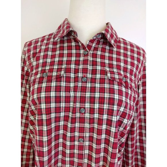 GH Bass Red Plaid Button Up Collared Shirt Size L - Picture 2 of 16
